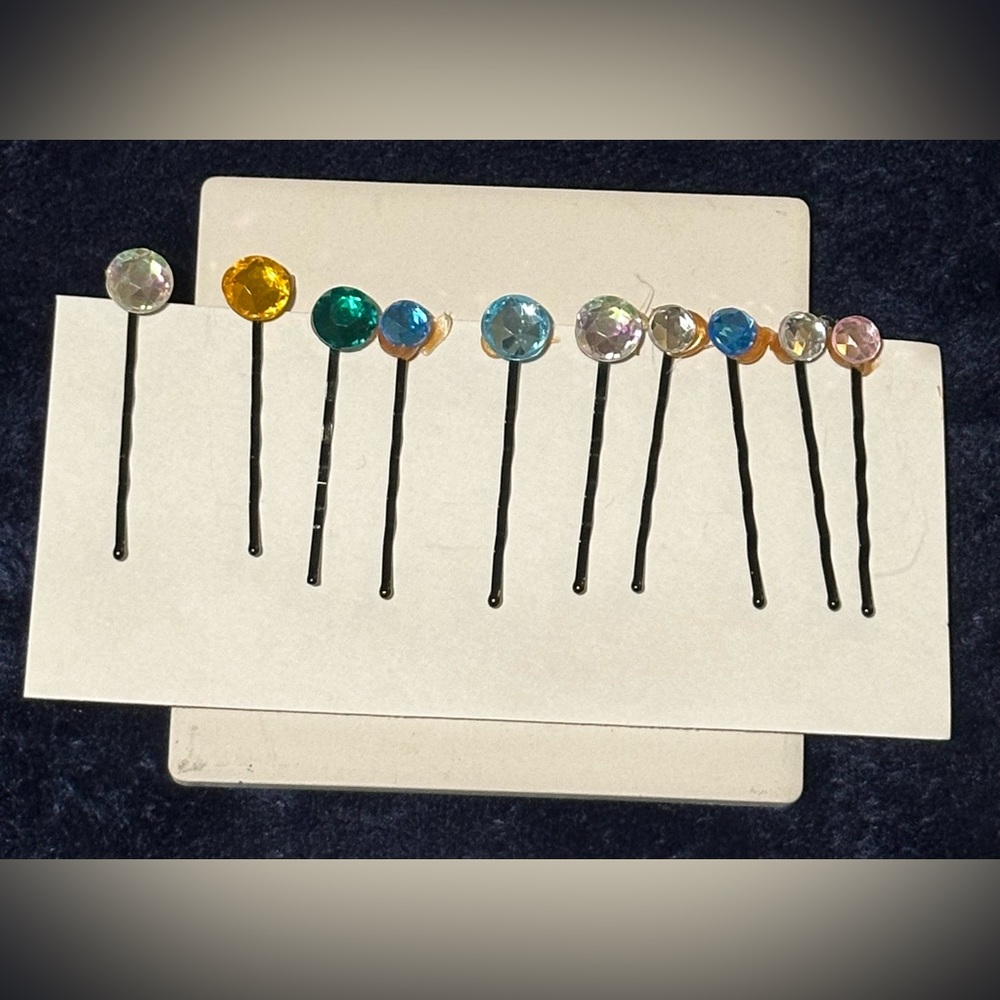 Lorena Espinoza Design Plastic Jewels Bobby-Pins, 10Pk (NWT)